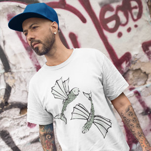 Flying Fish Hand Drawn Ocean Creature T-Shirt