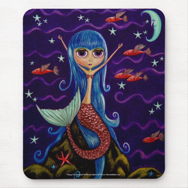 Flying Fish Mermaid Mousepad (Front)