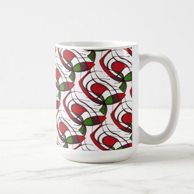"Flying Fish" Tiled Abstract Design Mug (Right)