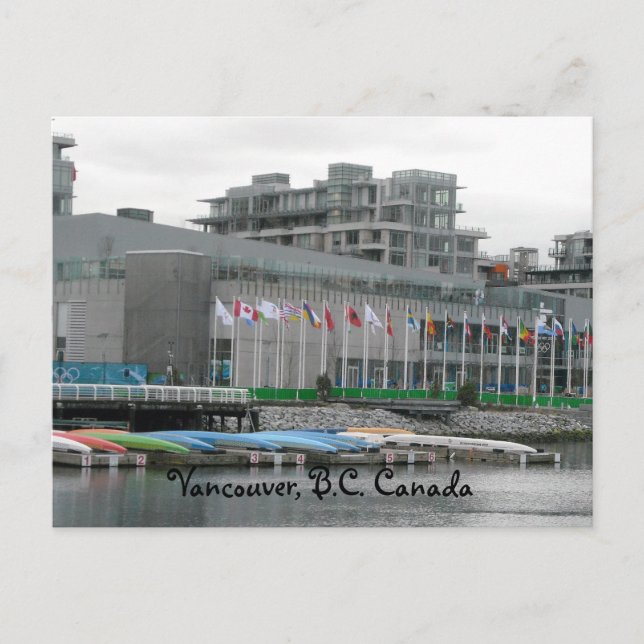 Flying Flags and Canoes Postcard (Front)