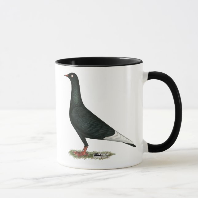 Flying Flight Black Pigeon Mug (Right)
