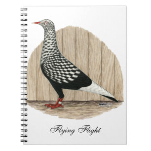 Flying Flight Black Teager Pigeon Notebook