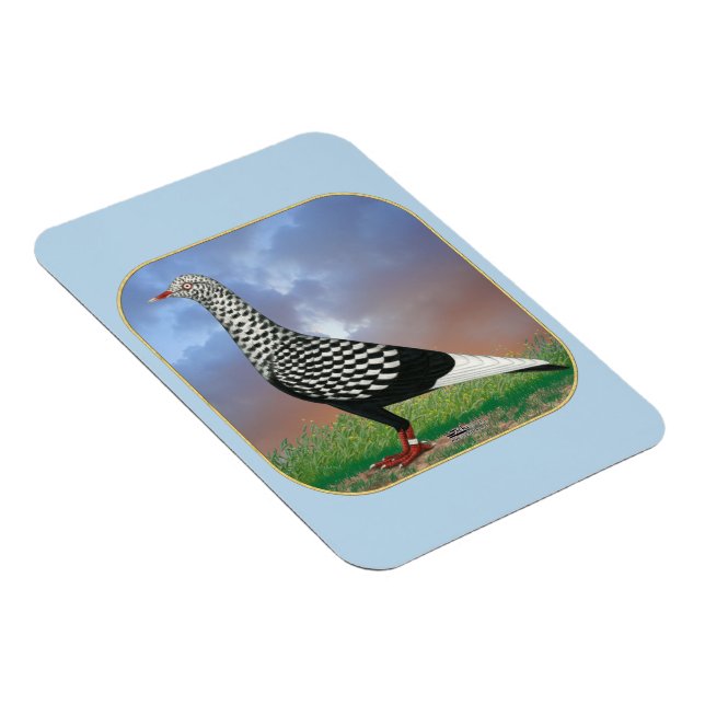 Flying Flight Pigeon and Clouds Magnet (Right Side)
