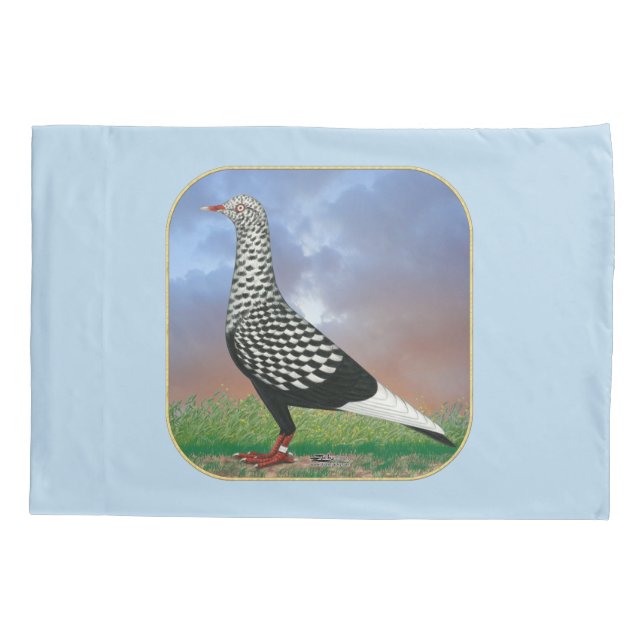 Flying Flight Pigeon and Clouds Pillowcase (Back)