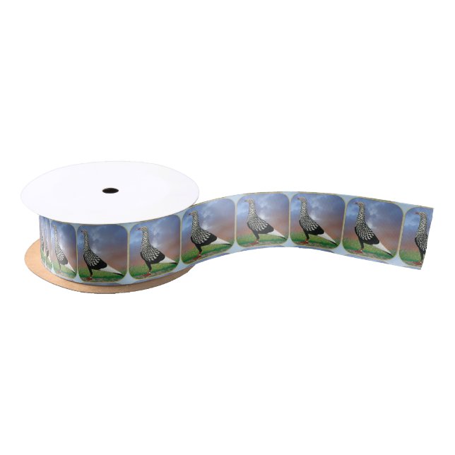 Flying Flight Pigeon and Clouds Satin Ribbon (Spool)