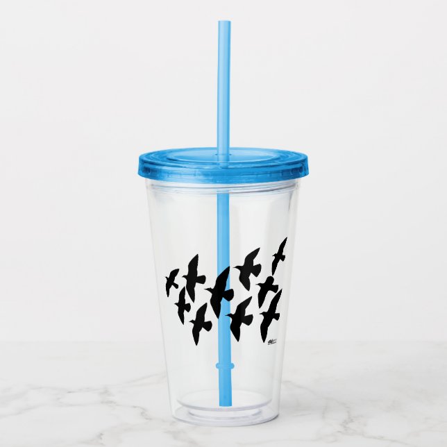 Flying Flight Pigeons Acrylic Tumbler (Front)