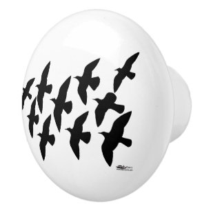 Flying Flight Pigeons Ceramic Knob