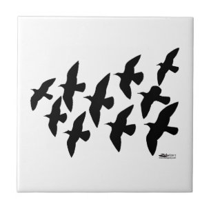 Flying Flight Pigeons Ceramic Tile