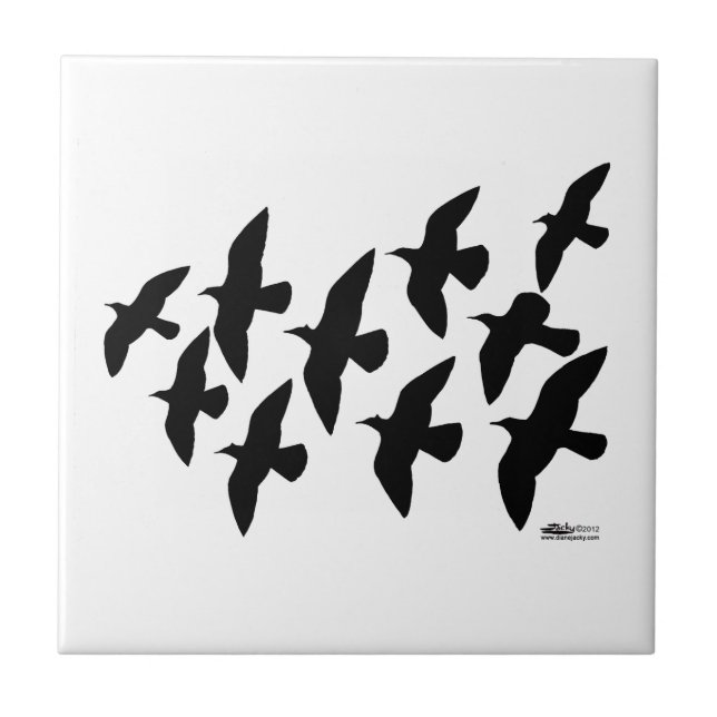 Flying Flight Pigeons Ceramic Tile (Front)