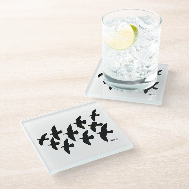 Flying Flight Pigeons Glass Coaster (Angled)