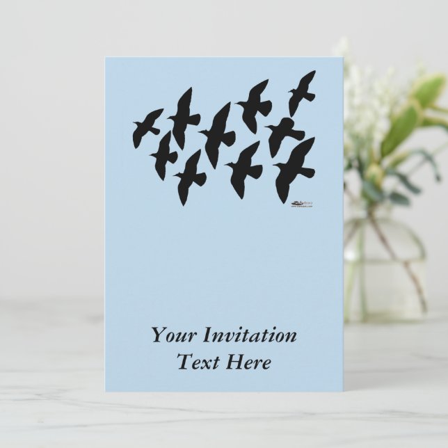 Flying Flight Pigeons Invitation (Standing Front)