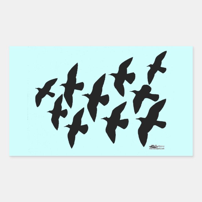 Flying Flight Pigeons Rectangular Sticker (Front)