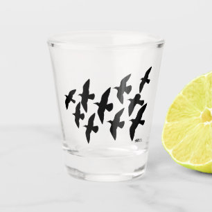 Flying Flight Pigeons Shot Glass