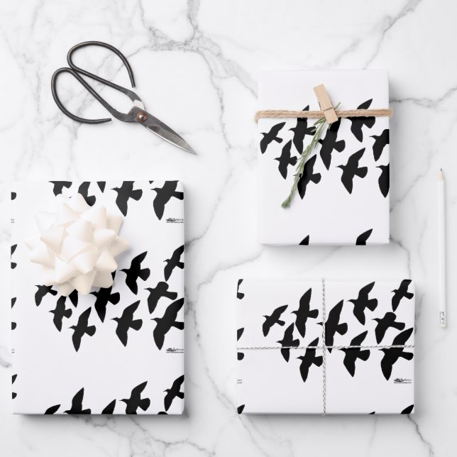 Flying Flight Pigeons Wrapping Paper Sheet (Front)
