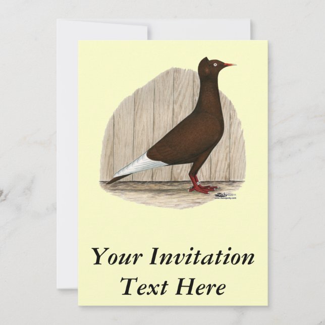 Flying Flight Red Cap Pigeon Invitation (Front)
