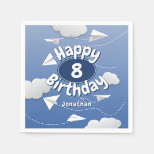 flying folded paper aeroplanes childrens birthday napkin