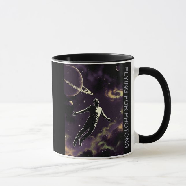 Flying For Photons w title left hand combo mug (Right)
