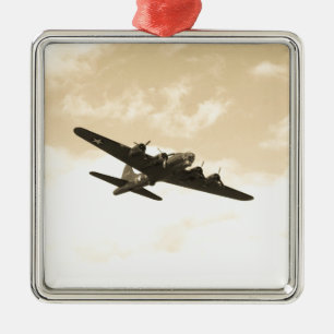 Flying Fortress In Flight Metal Tree Decoration