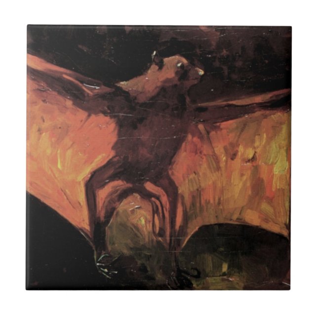Flying Fox Bat by Vincent van Gogh Ceramic Tile (Front)