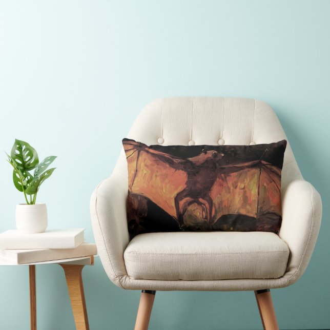 Flying Fox Bat by Vincent van Gogh Lumbar Cushion (Chair)