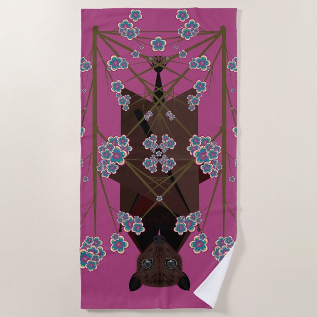 Flying Fox Boysenberry Beach Towel (Front)