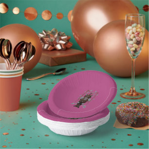 Flying Fox Boysenberry Paper Bowls Plate