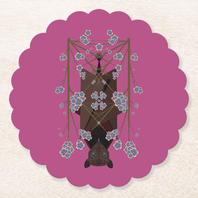 Flying Fox Boysenberry Paper Coasters (Front)