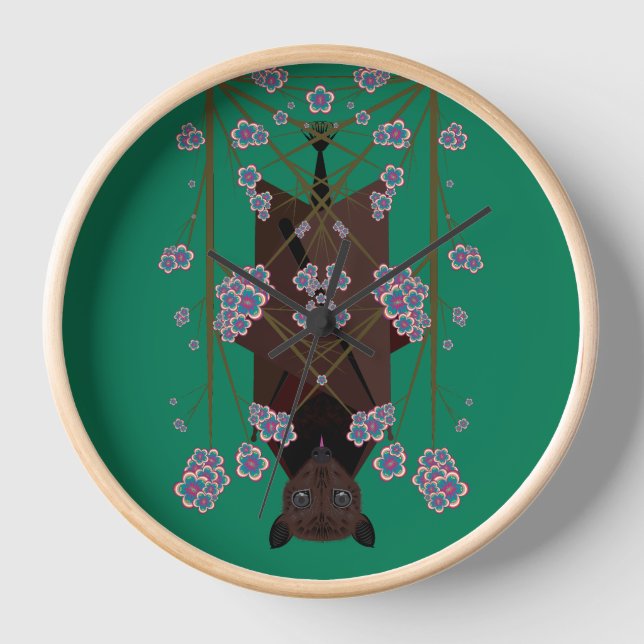 Flying Fox Jade Wood Framed Clock (Front)