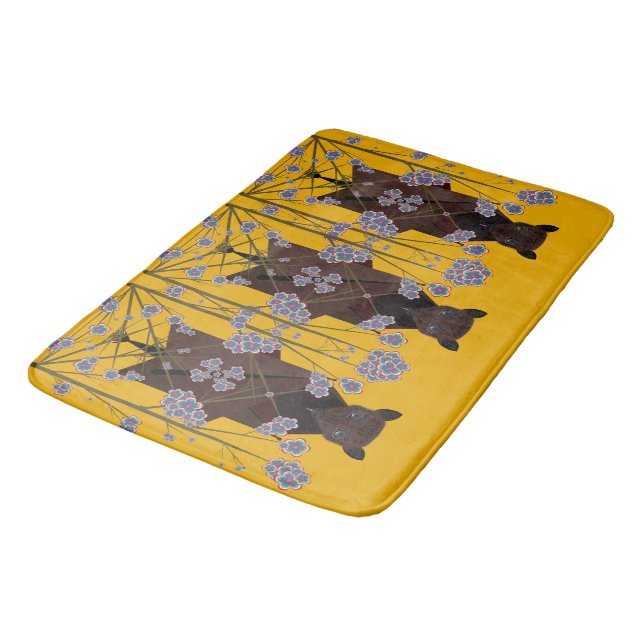 Flying Fox Mustard  Bathmat (Angled)