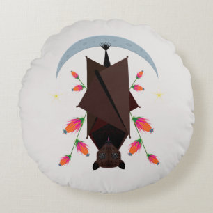 Flying Fox Round Throw Pillow