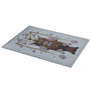Flying Fox Sky Blue Glass Cutting Board 15x11