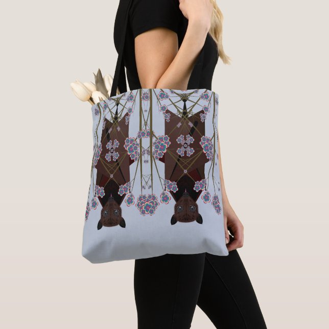 Flying Fox Sky Blue Shoulder Tote Bag (Close Up)