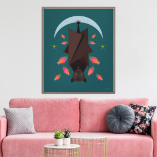 Flying Fox Teal 20x24 Stretched Canvas Giclée Print