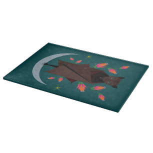 Flying Fox Teal Glass Cutting Board 15x11