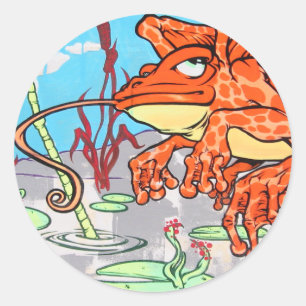Flying Frog Classic Round Sticker