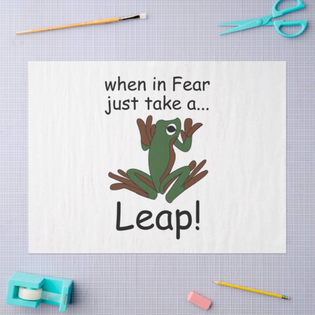 Flying Frog Taking A Leap When In Fear Funny Tissue Paper (Craft)
