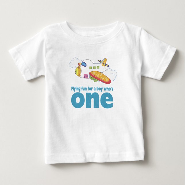 Flying Fun for a Boy Who's 1 Baby T-Shirt (Front)