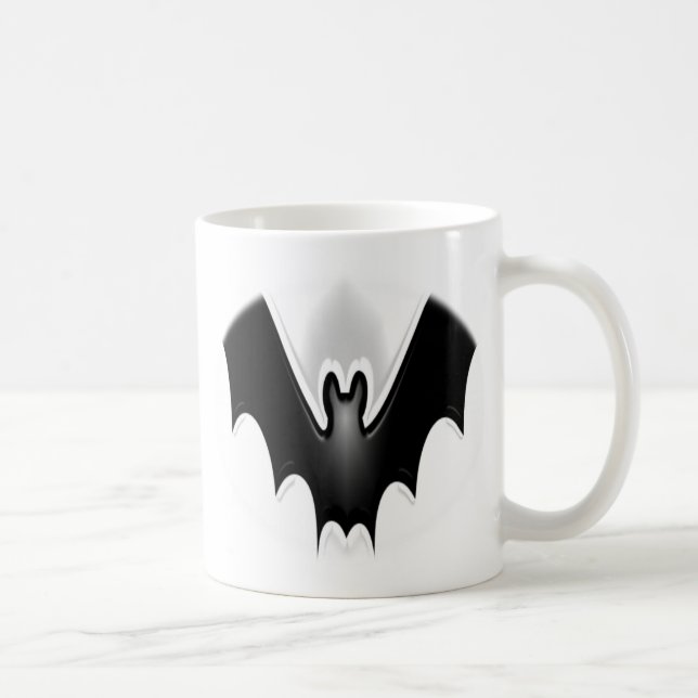 Flying Funky Halloween Bat Spooky Coffee Mug (Right)