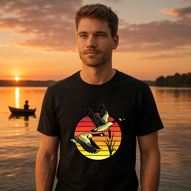 Flying Geese & Retro Sunset T-Shirt (Creator Uploaded)