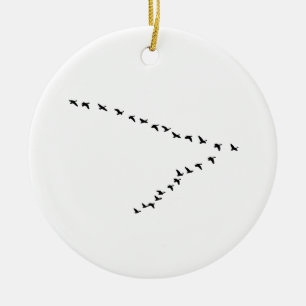 Flying Geese "V" Formation Ceramic Ornament