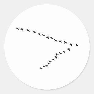 Flying Geese "V" Formation Classic Round Sticker