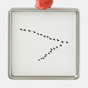 Flying Geese "V" Formation Metal Ornament