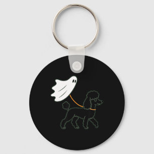 Flying Ghost Walking Black Poodle - Dog Mum Dad Key Ring