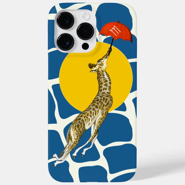 Flying Giraffe Red Umbrella Brown Giraffe Pattern Case-Mate iPhone Case (Back)