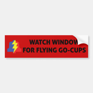 Flying Go Cups Bumper Sticker