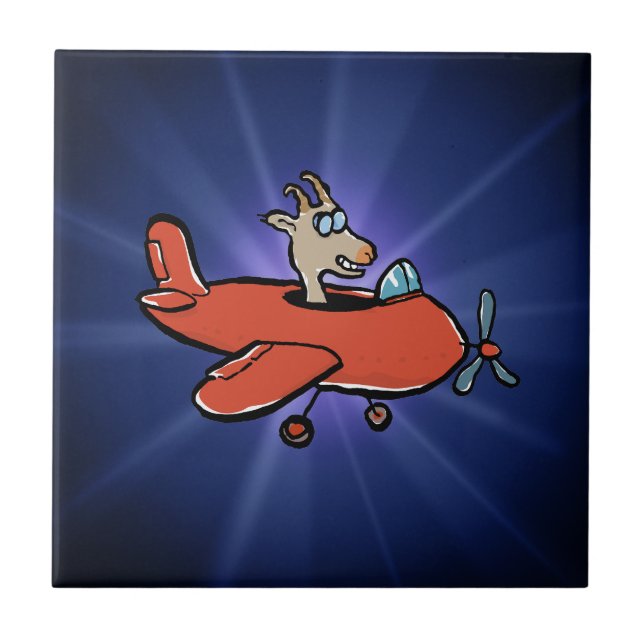 flying goat ceramic tile (Front)