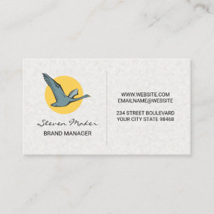 Flying Goose Icon   Paper Texture Background Business Card