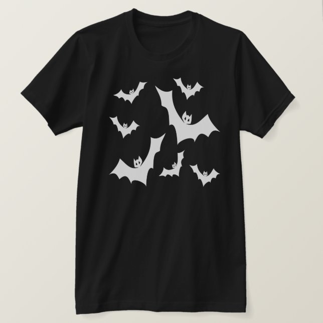 Flying Gothic Vampire Bats T-Shirt (Design Front)