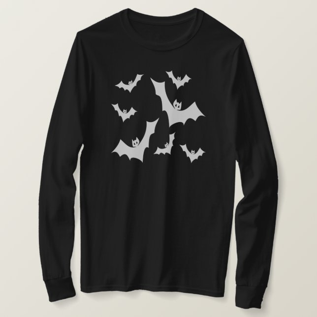 Flying Gothic Vampire Bats T-Shirt (Design Front)