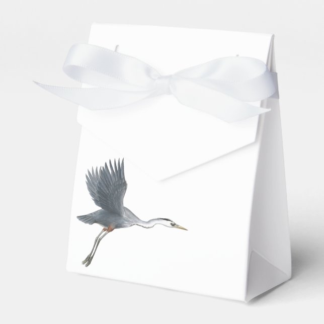 Flying Great Blue Heron Favour Box (Front Side)